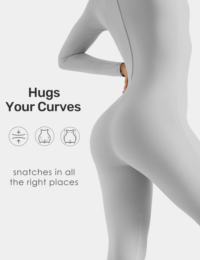 Speerise Women Bodysuit Rompers Long Sleeve Jumpsuits Leotards One Piece Tummy Control Yoga Workout Outfits â€“ Sculpted Fit with Long Sleeves & Tummy Control for Dancers, Athletes, or Everyday Fashion - Image 5
